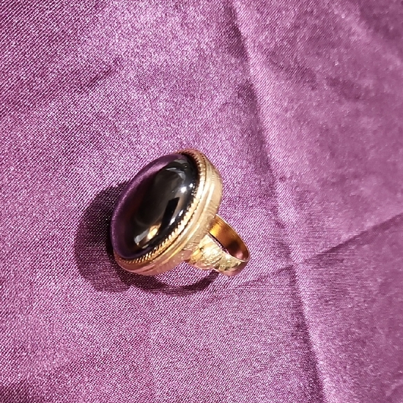 Avon Jewelry - Avon Gold-Tone Ring with Black Stone